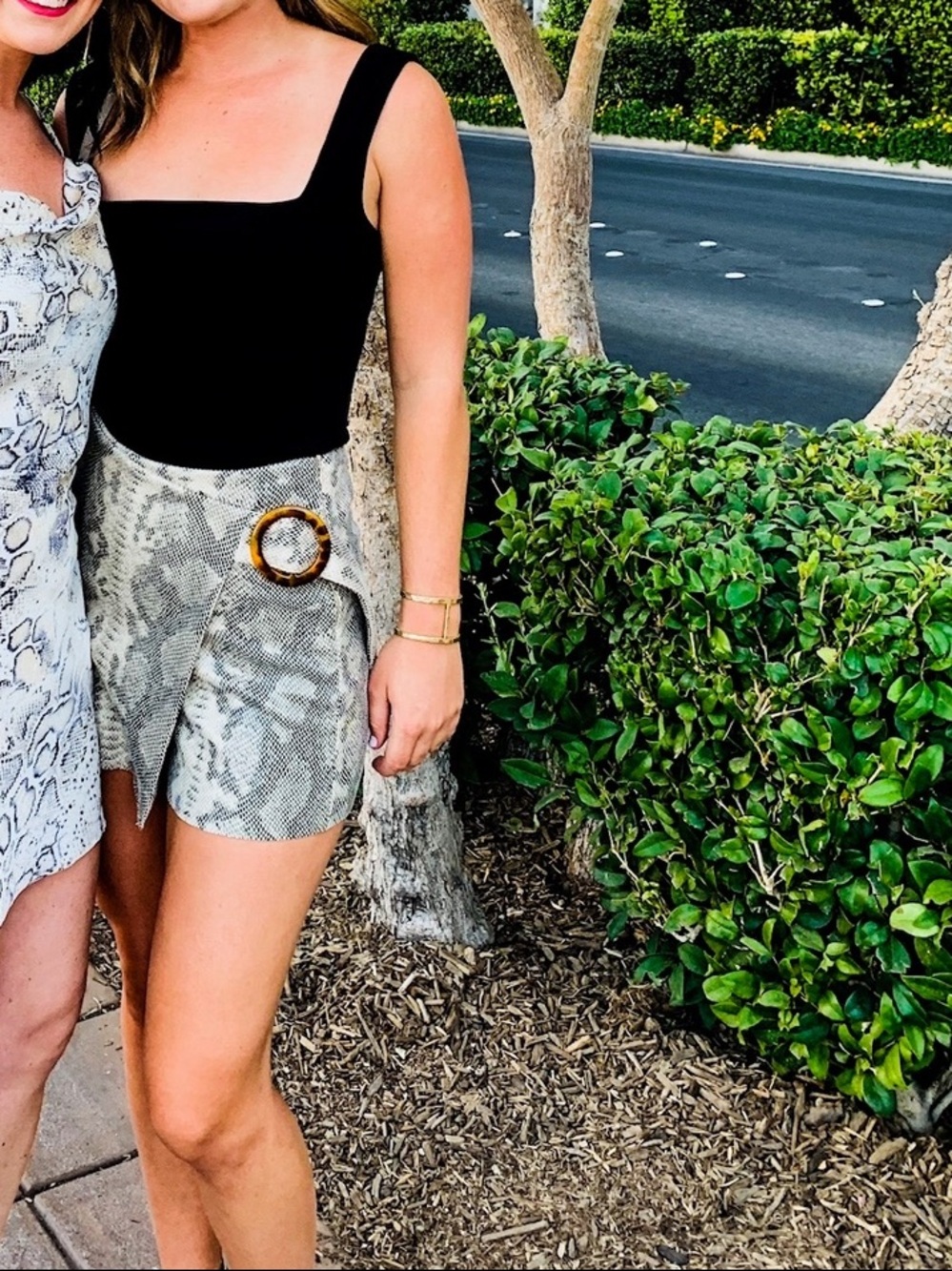 Zara Snake Print Skort in Beige and Black